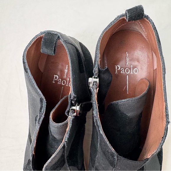 LINEA PAOLO Felicia Leather Platform Wedge Sneaker Bootie camo ankle boot 8 - Picture 6 of 12